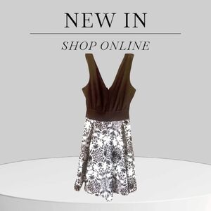 Haute Monde black & white floral Print Mini Dress